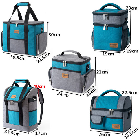 Travel Portable Cooler Bag Insulated Lunch Bag Lunch Box Food Storage Box