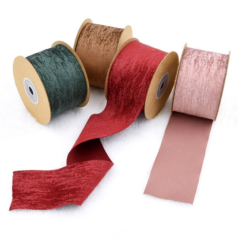 (5m/lot) New 50mm Suede Cloth Stain Ribbon for Home Decorations Bouquet Gifts Packing Supplies Bow DIY Lace Ribbons ► Photo 1/6