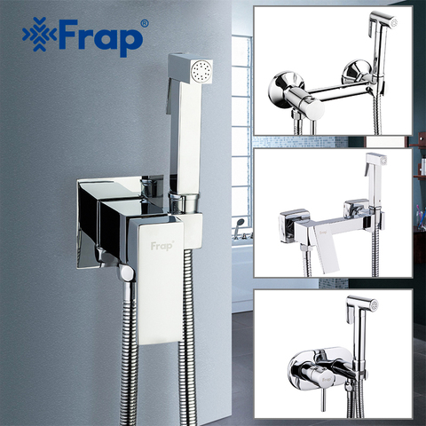 FRAP Bidet Faucets wall mounted bidet toilet faucet shower with hanheld sprayer shower chrome hygienic shower bidet muslim ► Photo 1/6