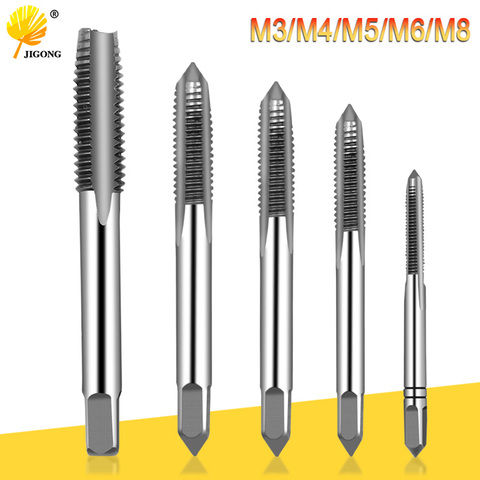 5pcs/Set HSS M3 M4 M5 M6 M8 Machine Spiral Point Straight Fluted Screw Thread Metric Plug Hand Tap Drill ► Photo 1/6