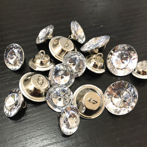 50Pcs/lot acrylic Buttons Sewing Sofa DIY Diamond Upholstery Headboard acrylic Crystal Buttons Accessories 18/20/25/30MM ► Photo 1/6