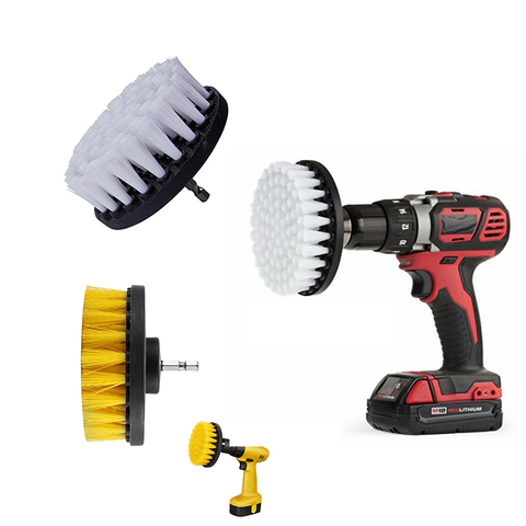 60mm Soft Power Drill Bristle Brush Head White For Cleaning Car