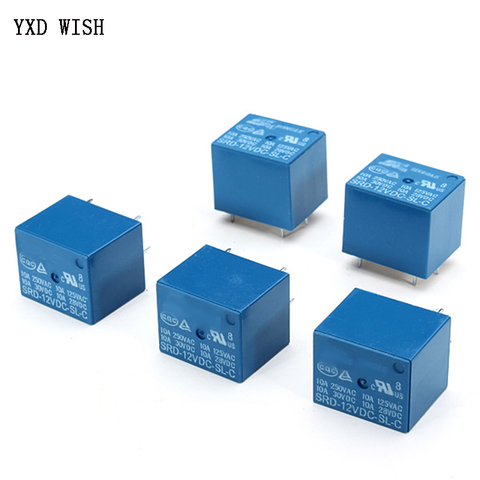 5pcs Relays SRD-05VDC-SL-C SRD-12VDC-SL-C SRD-24VDC-SL-C SRD-48VDC-SL-C 5 Pin DC 5V 12V 24V 48V 10A 250VAC 5PIN Power Relays ► Photo 1/2