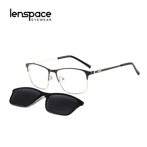 2 In 1 eyeglasses magnetic clip on sunglasses Magnet Polarized Clip On Glasses Frame Men Optical Myopia Prescription Eye glasses ► Photo 1/6