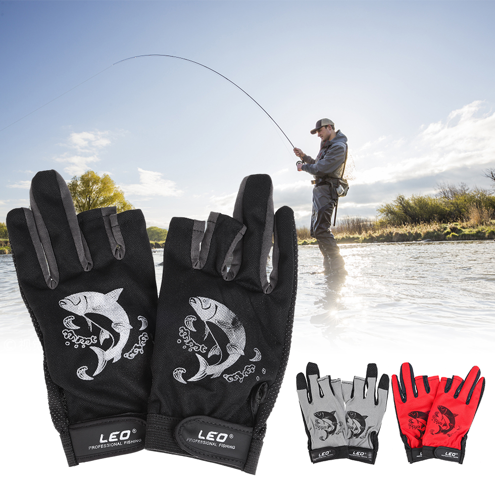 2 Pairs 3 Cut Fingers Fishing Gloves for Men and Women Fly Fishing Fingers