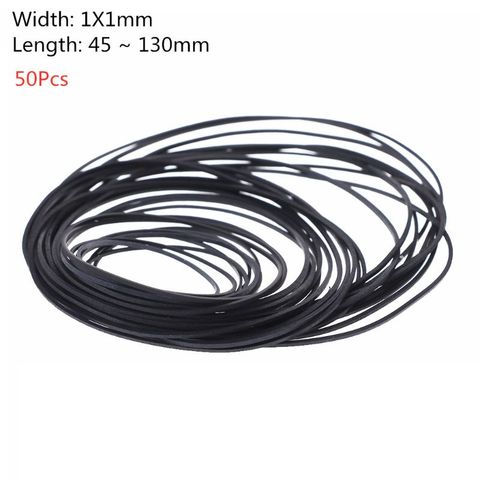 50PCS 40-130MM Universal Mix Cassette Tape Machine Belts Assorted Common Flat Rubber Belt for Recorders Walkman CD DVD Drive ► Photo 1/6