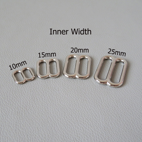 Inner 10mm 15mm 20mm 25mm Metal Slider Adjustable Buckle For Bag Accessory Belt Loop Hardware Cat Dog Collar Garment Shoes Clasp ► Photo 1/6