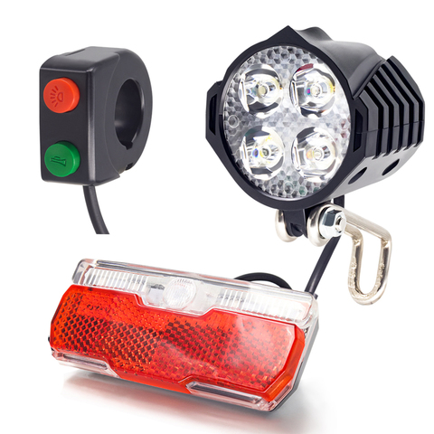 70 Lux Ebike headlight and rear light set Electric bike front light with horn work voltage 18V 24V 36V 48V e bike light ► Photo 1/6