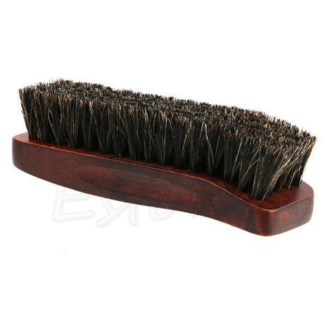 Professional Natural Bristle Horse Hair Shoe Shine Polish Buffing Brush Wooden ► Photo 1/6