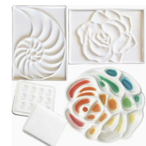 Ceramic artist watercolor palette rose-shaped gouache ceramic palette bone china flower-shaped paint painting supplies ► Photo 1/6