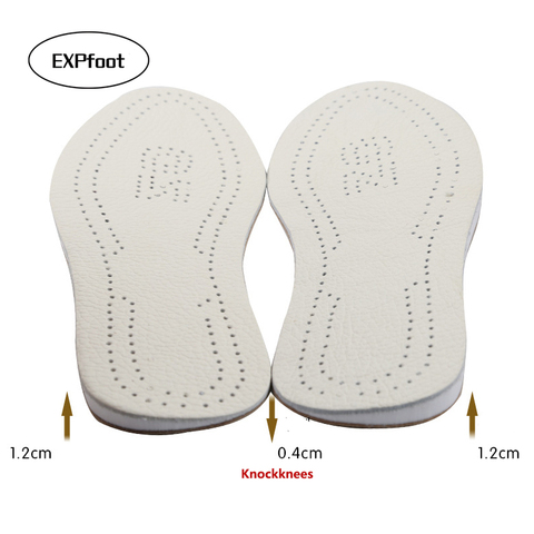 EXPfoot Genuine leather Knockkne foot care Pronation orthotic silicone gel heel cushion insole shoes pad feet sole man and women ► Photo 1/6