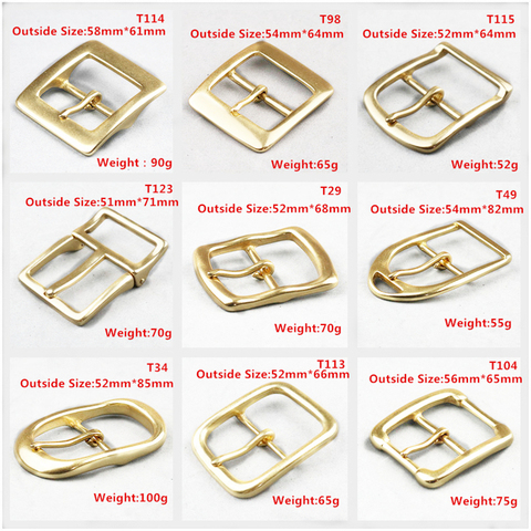 DIY Leather Craft Solid Brass Buckle Center Bar Buckle Mens' Belt Buckle 40mm ► Photo 1/2