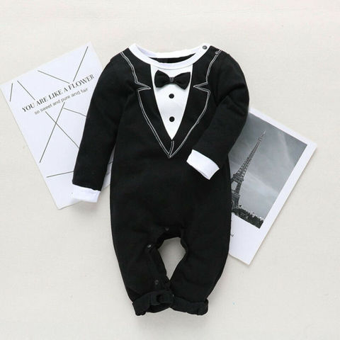 newborn boy romper one piece long sleeve handsome infant baby boy jumpsuit rompers clothes ► Photo 1/6