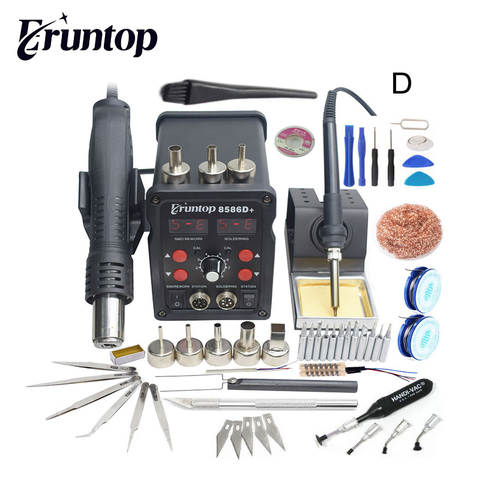 Eruntop 8586D+ 8786D Double Digital Display  Electric Soldering Irons +Hot Air Gun Better SMD Rework Station Upgraded 8586 8786 ► Photo 1/6