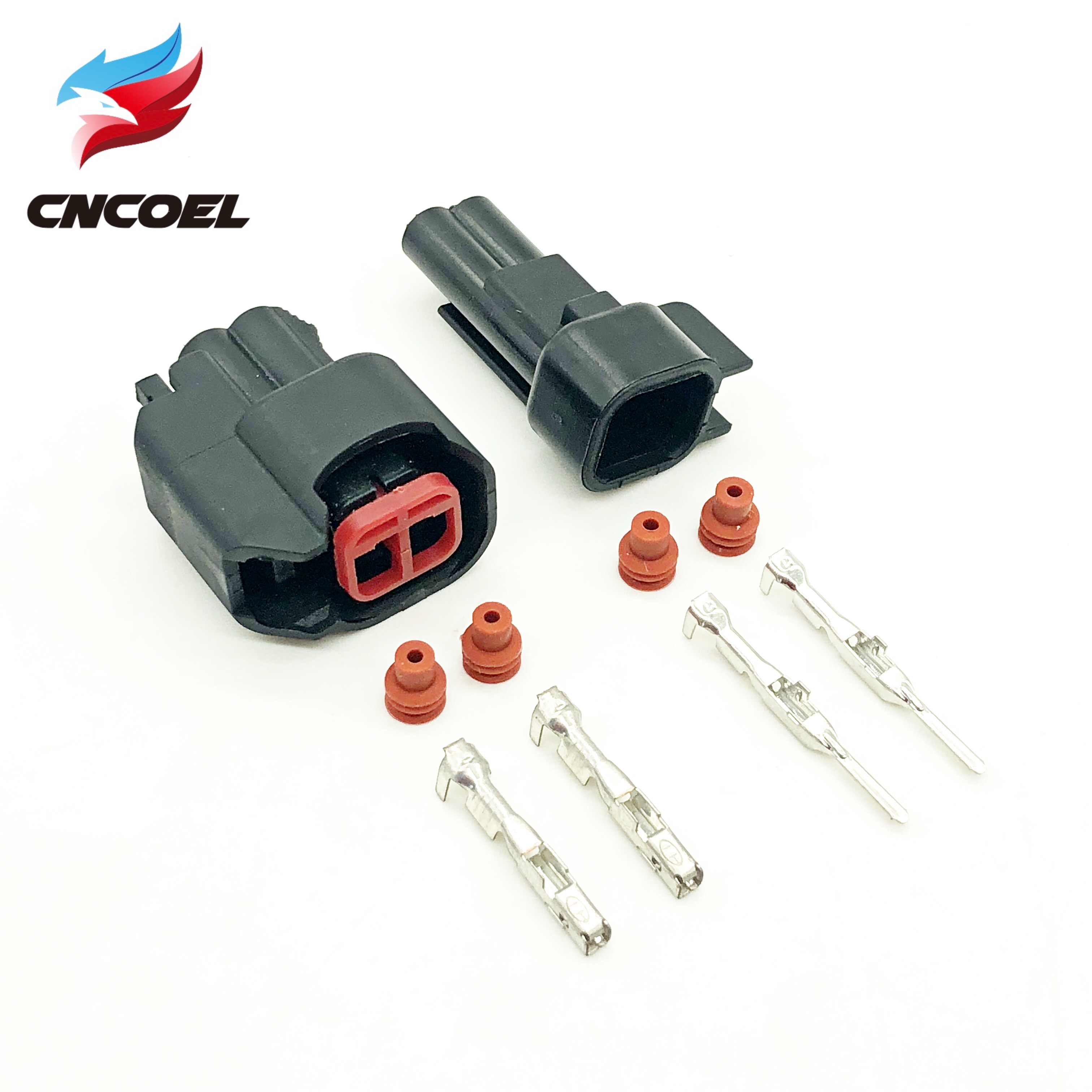 1set 2 Pin male and female ev6 ev14 USCAR Fuel Injector Pigtail Connectors  sr20det rb30 GTR FAST ls2 ls3 universal ► Photo 1/6