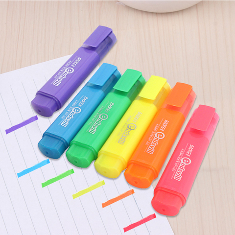 Highlighter MP-460 Water-based Pigment Single Head 6-Color Marker Pen Head Pen Note Pen Stationery Office school supplies ► Photo 1/6