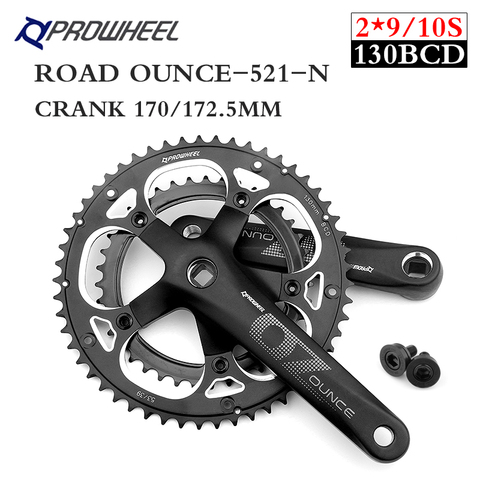 PROWHEEL 130BCD Road Bike Square Hole Crankset Double Sprockets Crank 170mm 172.5mm 53/39T Bracket Racing Bicycle Cranks Parts ► Photo 1/6