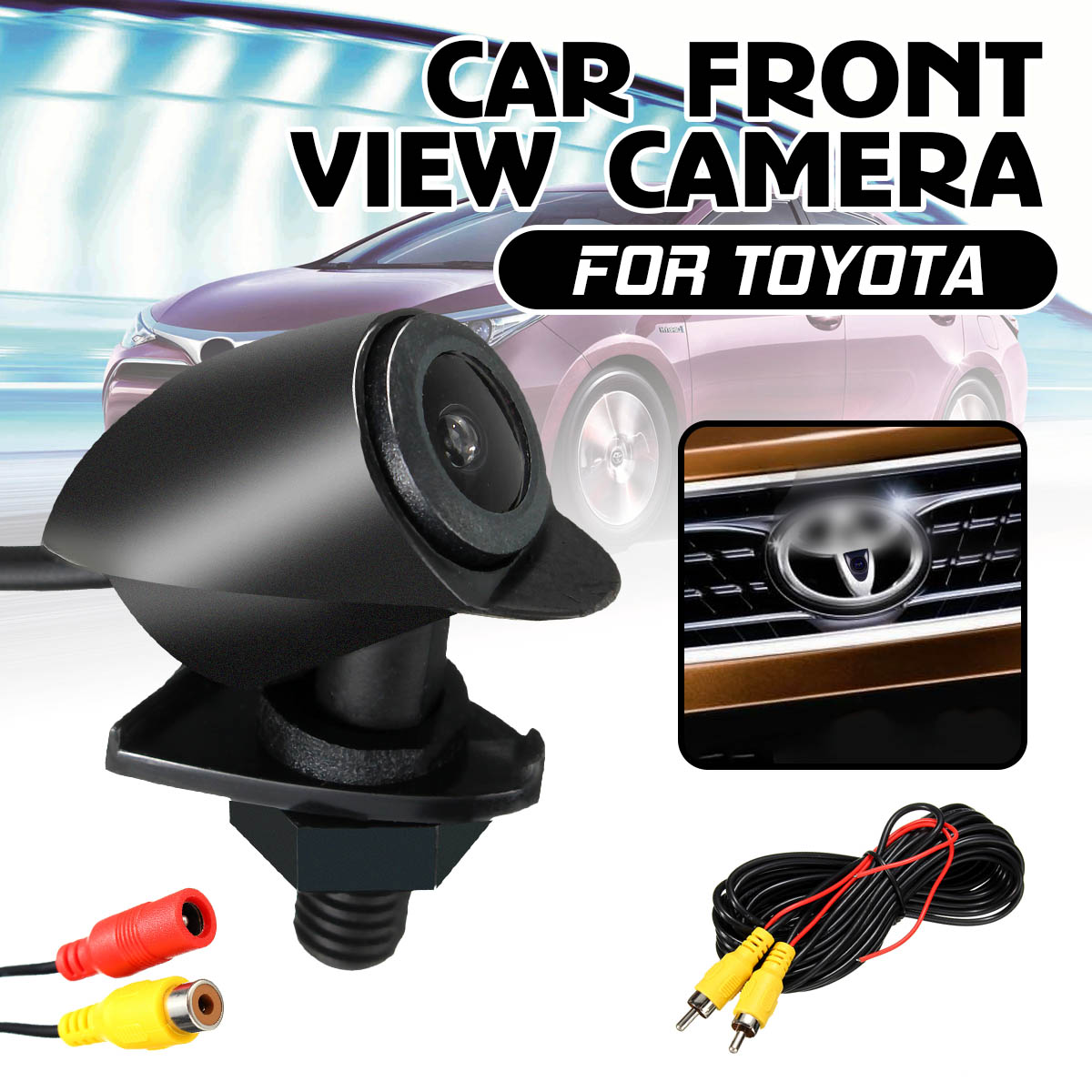 US-Car Front View Camera Night Vision 170 Wide Degrees Logo Embedded for Toyota 
