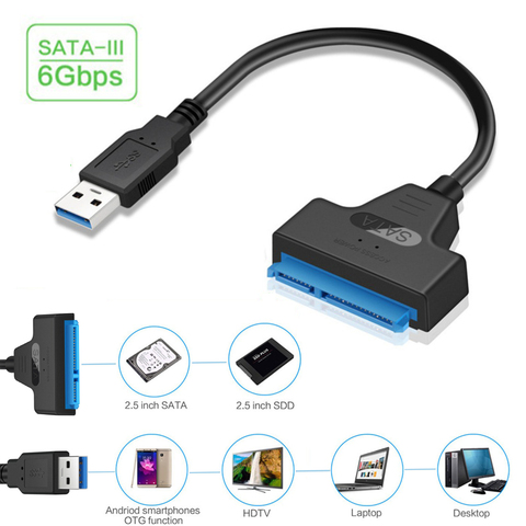 ConnectFit USB SATA 3 Cable Sata To USB 3.0 Adapter UP To 6 Gbps Support 2.5Inch External SSD HDD Hard Drive 22 Pin Sata III A25 ► Photo 1/6