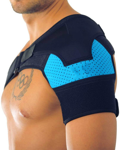 Double Shoulder Brace Adjustable Sports Shoulder Support Belt Back Pain  Relief