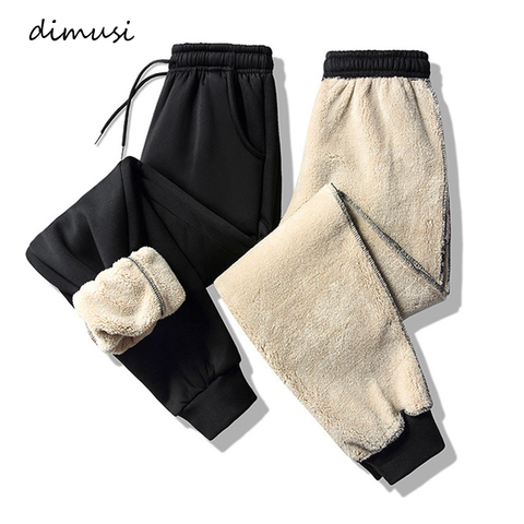 DIMUSI Winter Mens Velvet Joggers Casual Fitness Sportswear Trousers Pants Fashion Male Fleece Warm Tracksuit Sweatpants Pants ► Photo 1/6