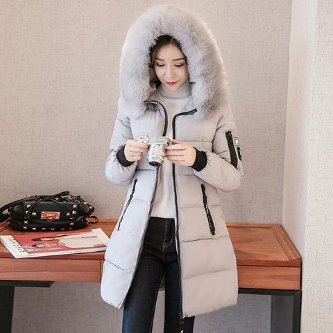 Parka Women Winter Coats Long Cotton Casual Fur Hooded Jackets Women Thick Warm Winter Parkas Female Overcoat Coat 2022 ► Photo 1/6