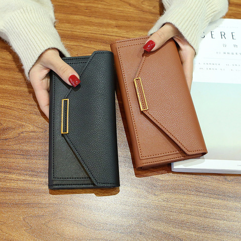 2022 New Fashion Women Wallets Leather Hasp Wallet Women's Long Design Purse Clutch Women Lady Wallet Phone Pocket Cartera Mujer ► Photo 1/6