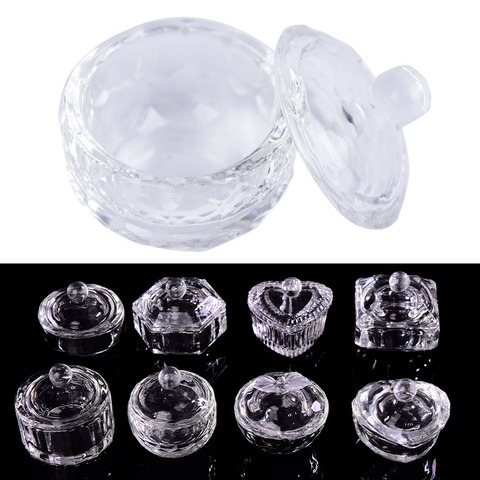 1PC Nail Art Glass Material Liquid Holder Container Crystal Cup Tint Bowl Nail Art Equipment ► Photo 1/6