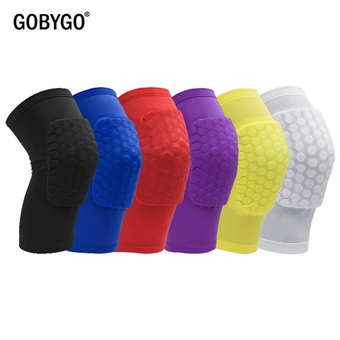 GOBYGO 1PC Honeycomb Knee Pads Basketball Sport Kneepad Volleyball Knee Protector Brace Support Football Compression Leg Sleeves ► Photo 1/6