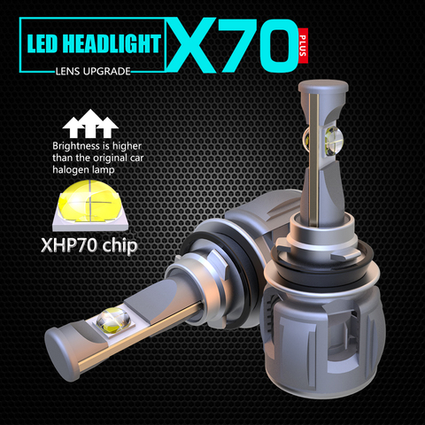 Car Light H4 LED H7 D2S H1 H11 9012 HB3 9005 HB4 9006 Car LED Headlights Bulbs Original XHP70 15600LM Headlamp Auto fog lamp 12V ► Photo 1/6