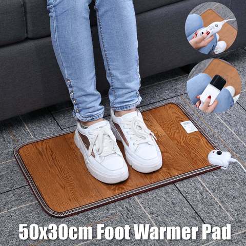3 Pattern Leather Heating Foot Mat Warmer Electric Heating Pads Waterproof Feet Leg Warmer Carpet Thermostat Warming Tools 220V ► Photo 1/6