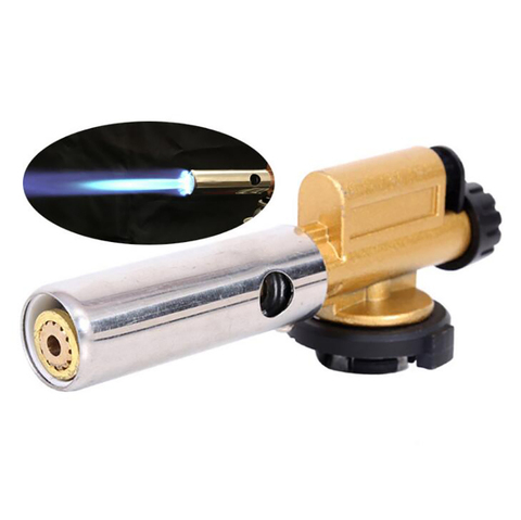 Electronic Ignition Brass Gas Torch Portable Outdoor Butane Torch, Kitchen Cooking Torch Lighter for BBQ, Pastries, Soldering ► Photo 1/5