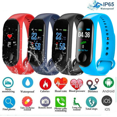 Hot Men Smart Sports Watch Blood Pressure Heart Rate Monitor Message Reminder Bluetooth Waterproof Men Women bracelet kids wrist ► Photo 1/6