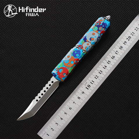 HIFINDER D2 Back teeth T/E blade aluminum handle camping survival outdoor EDC hunt Tactical tool dinner kitchen knife ► Photo 1/6