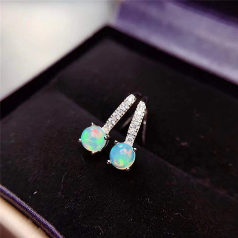 Jewelry 100% Natural Opal Earrings 5*5mm 100% Real Australia Opal Earrings Fashion 925 Silver Opal Jewelry ► Photo 1/3