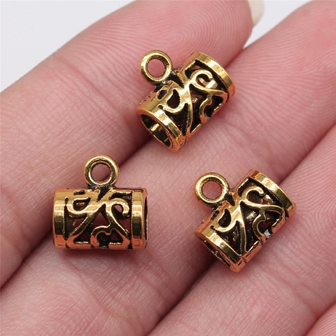 WYSIWYG 10pcs 12x12mm Antique Gold Color Bail Beads For Jewelry Making DIY Jewelry Findings ► Photo 1/2