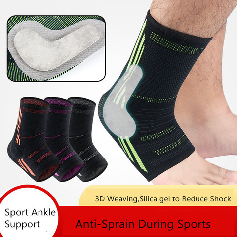 1pc Compression Sports Ankle Brace With Silicone Padded Protect Heel Ankle Support Sleeve Basketball Football Ankle Protector ► Photo 1/6