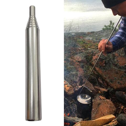 1pcs Stainless Steel Pocket Bellows Collapsible Air Blasting Campfire Fire Tool Camping Hiking Cooking Gear Tools ► Photo 1/6