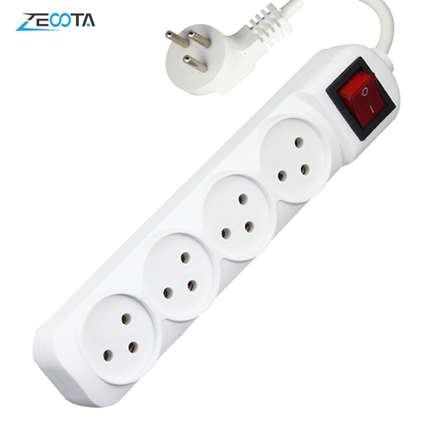 Power Strip Israel Plug Outlets 4 Way AC Electric Switched Sockets 16A Wire 1.5m Extension Cord Wall Mounted for Home Office ► Photo 1/5
