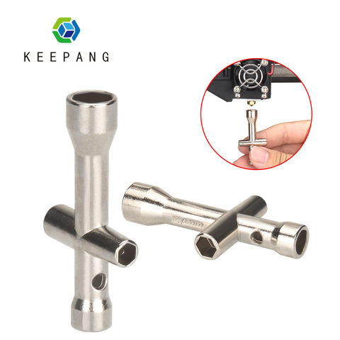 KeePang E3D Nozzle Mini Spanner M2 M2.5 M3 M4 Screw Nut Hexagonal Cross Wrench Sleeve socket Maintenance Model Car Wheel Tool ► Photo 1/6