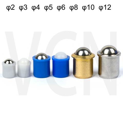 VCN410 ball plunger  Spring Plungers smooth model with collar and ball stainless steel brass plastic POM all in stock ► Photo 1/6