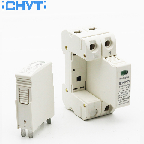 Surge Protector SPD AC 2P 275V Type 1+2 12.5KA Surge Protection T1+T2 Surge Arrester din rail Surge Protective Device ► Photo 1/6