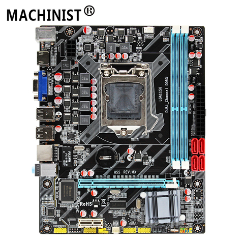 MACHINIST H55 Motherboard LGA 1156 Supports DDR3 32G RAM and Intel I3/I5/I7 CPU PCI-Express USB3.0 Ports Mainboard Main Board ► Photo 1/6