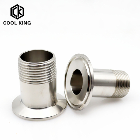 DN15 DN20 DN25 DN32 DN40  BSP Sanitary Stainless Steel SS304 Tri Clamp Male Threaded Pipe Fitting Adapter 1/2