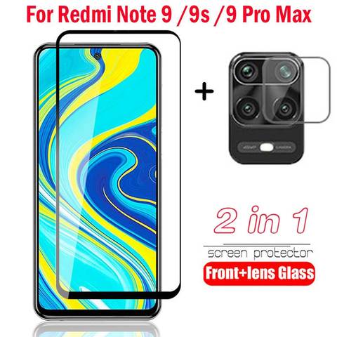 2-in-1 camera protector on redmi note 9 9s glass on xiomi xiaomi redmi 9 9A 9C glass on Redmi note 9s 9 pro Max Screen protector ► Photo 1/6