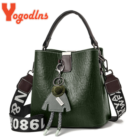 Yogodlns Women Fashion Crocodile Crossbody Bag PU Leather Shoulder Bag Designer Ladies Luxury Bucket Bags ► Photo 1/6