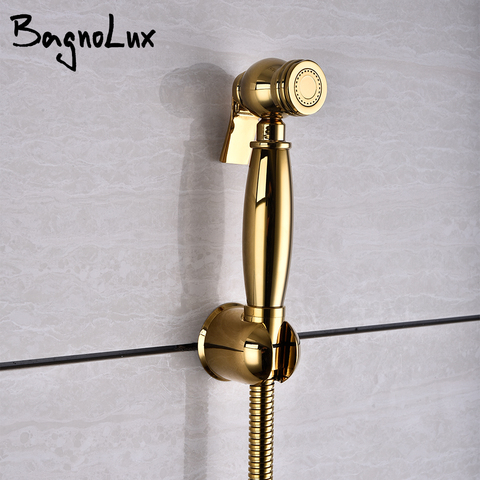 Titanium gold Brass Wall-mounted Handheld Bathroom Toilet Bidet Faucet Sprayer ► Photo 1/6