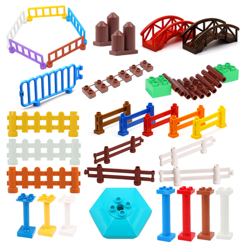 Duplos Big Size Building Blocks House Structure Parts Pillar Fence Bridge Column Assemble Bricks Educational Toys For Child Gift ► Photo 1/6