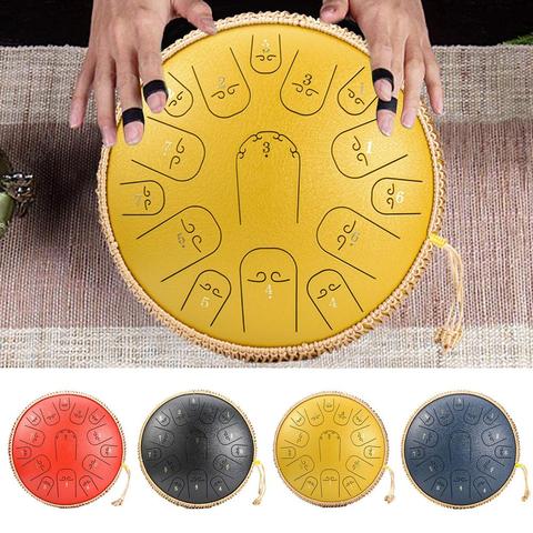 14 Inch 15 Notes Steel Tongue Drum Kit Tune C Empty Spirit Drum Percussion Hand Pan Drum Musical Instruments Dropshipping ► Photo 1/6