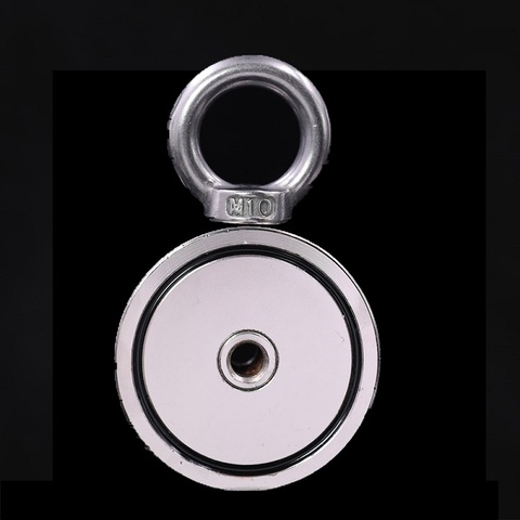 Strong powerful Fishing Salvage Neodymium Magnet Double-side Pulling Mounting Pot with ring gear deep sea treasure hunter holder ► Photo 1/6